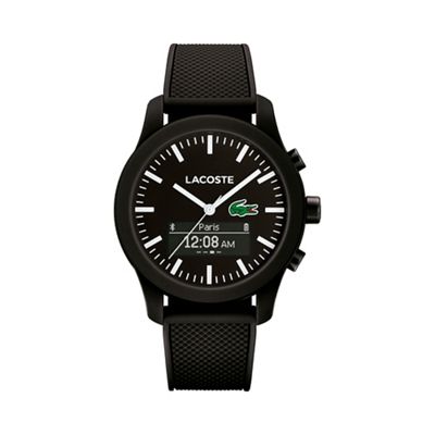 Gents black 12.12 contact black rubber strap smart watch 2010881